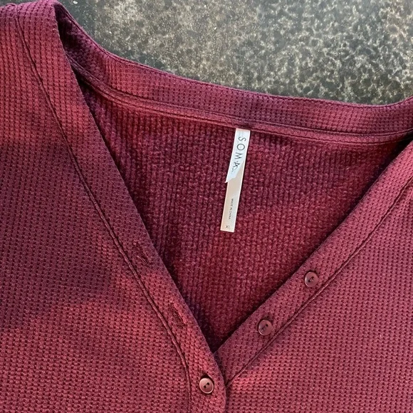 SOMA (2 Pieces) Cozy Waffle Knit Long Sleeve Shirt & Pants Loungewear Size XL - Picture 6 of 11